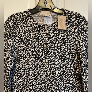 JCREW NWT Animal Print Cardigan -Hand Printed